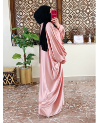 set-abaya-kimono-en-satin-rose-pale