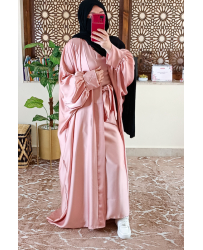 set-abaya-kimono-en-satin-rose-pale