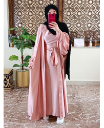 set-abaya-kimono-en-satin-rose-pale