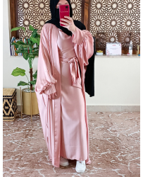 set-abaya-kimono-en-satin-rose-pale