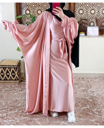 set-abaya-kimono-en-satin-rose-pale