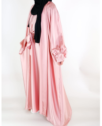 set-abaya-kimono-en-satin-rose-pale