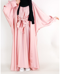 set-abaya-kimono-en-satin-rose-pale