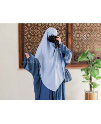 Khimar Court Soie de médine - Bleu Pastel