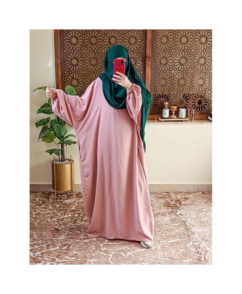 abaya-papillon-avec-poche-soie-de-medine-rose-pale