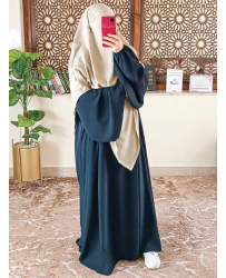 abaya-manche-bouffante-bleu