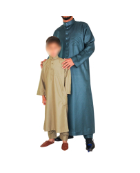 Qamis enfant avec pantalon couleur - Du 4 au 16 ans