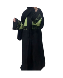 kimono-dentelle-vert-et-noir