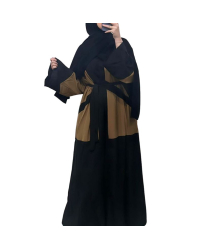 abaya-kimono-bloc-bicolor-noir-et-camel
