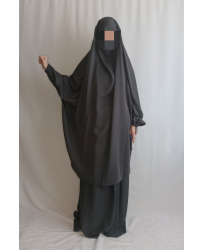 Jilbab Jupe "Al madeenah" gris foncé