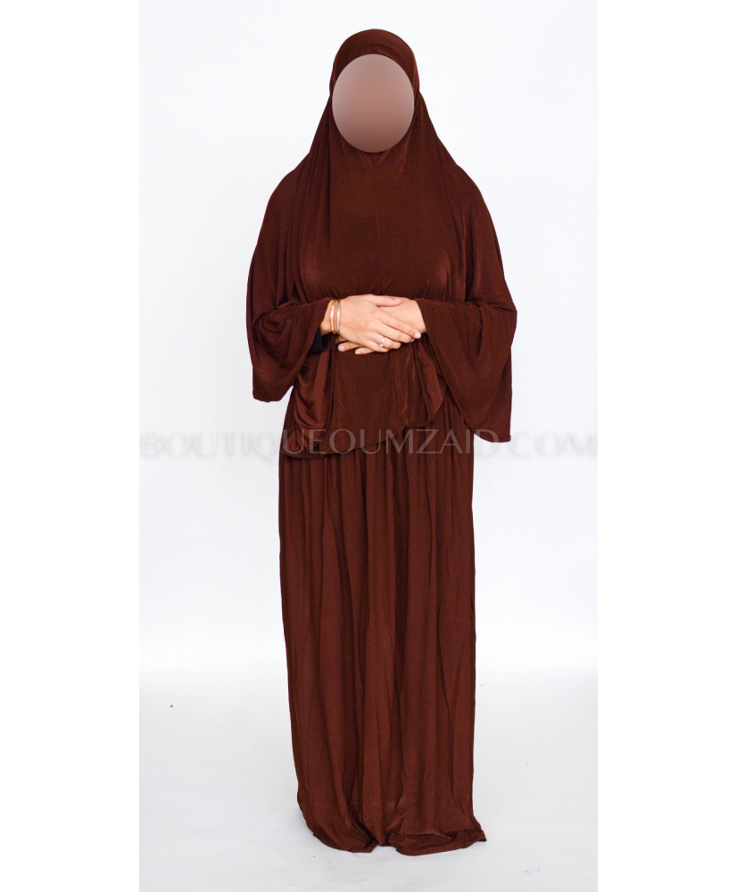 Ensemble de Prière pour Femme – Cape + Jupe "Marron"