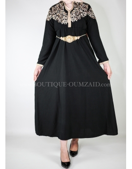 Robe style caftan noir