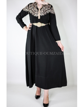 Robe style caftan noir