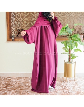 abaya-papillon-avec-poche-soie-de-medine-rose-foncé
